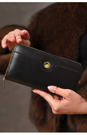 Гаманець жіночий з екошкіри чорного кольору 158-27 209159C