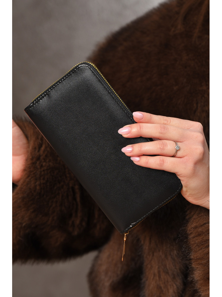 Гаманець жіночий з екошкіри чорного кольору 158-27 209159C
