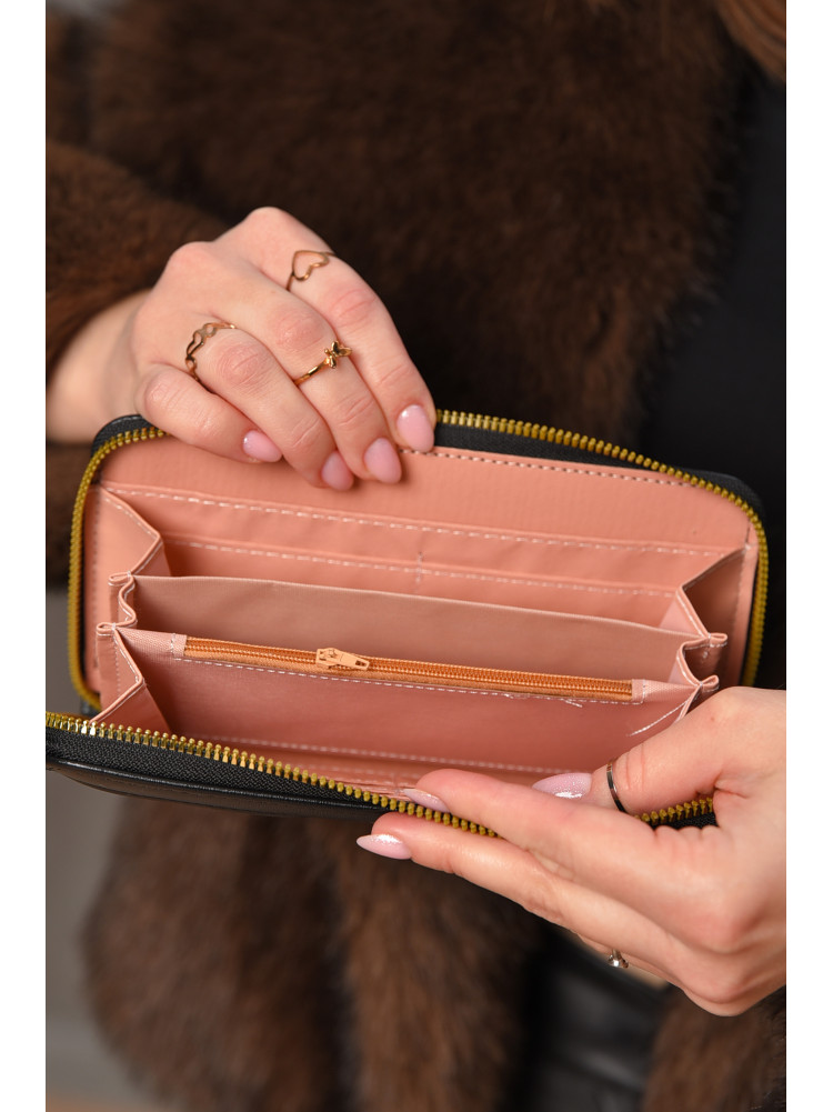 Гаманець жіночий з екошкіри чорного кольору 158-27 209159C