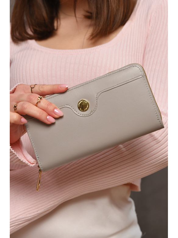 Гаманець жіночий з екошкіри сірого кольору 158-27 209161C