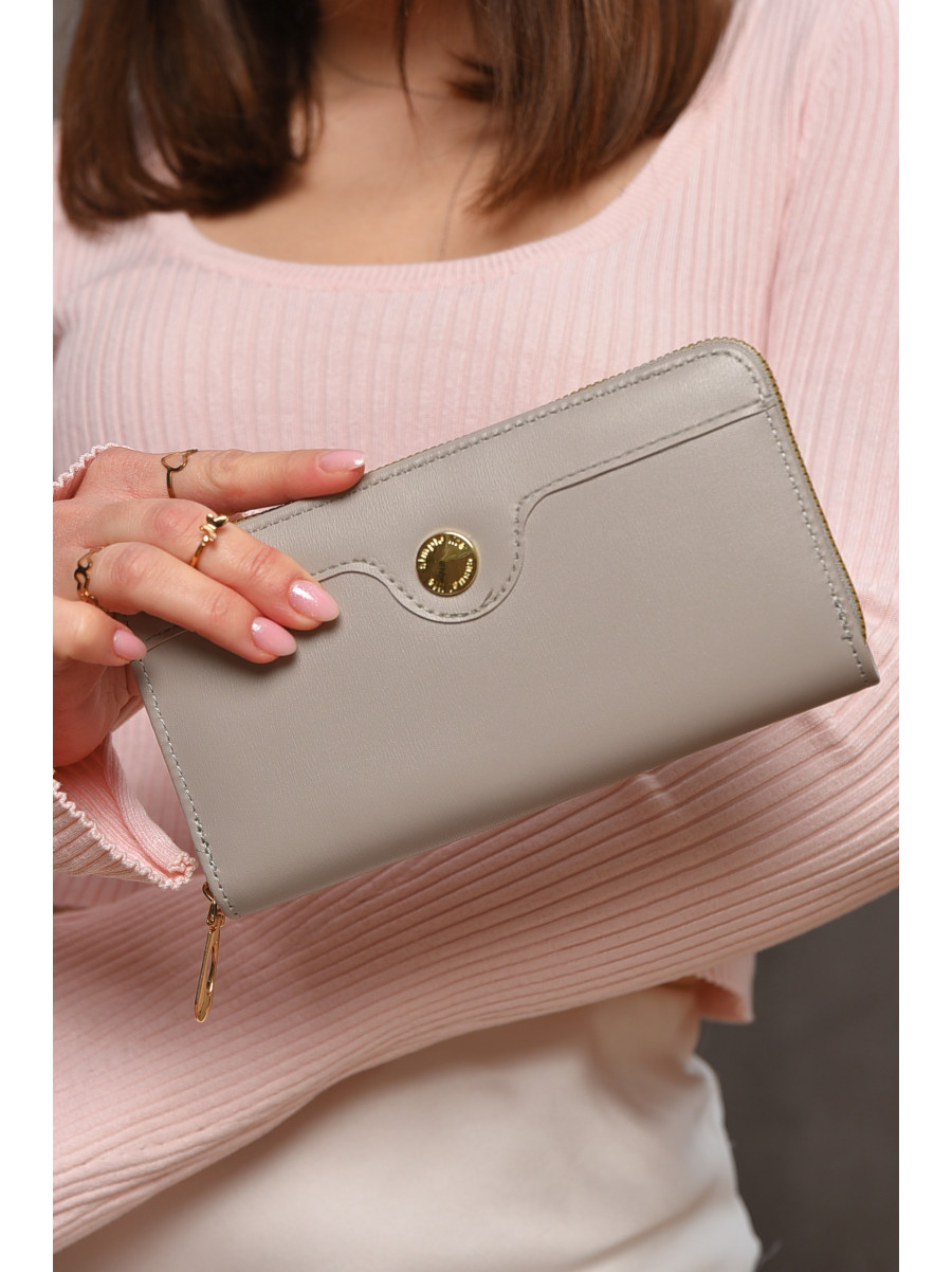 Гаманець жіночий з екошкіри сірого кольору 158-27 209161C