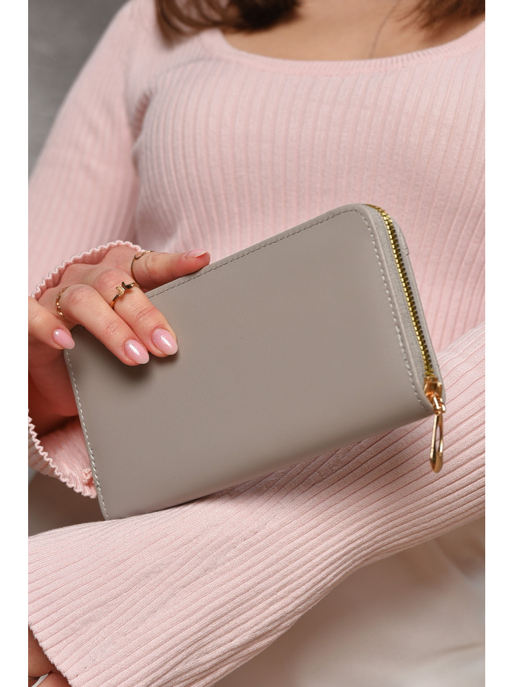 Гаманець жіночий з екошкіри сірого кольору 158-27 209161C