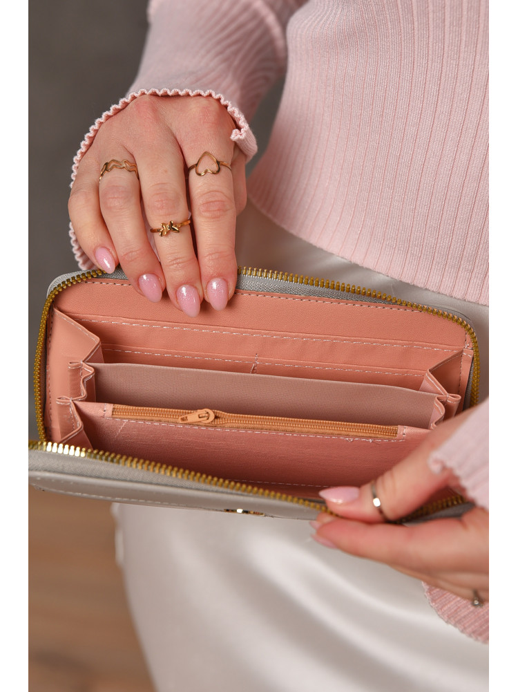 Гаманець жіночий з екошкіри сірого кольору 158-27 209161C