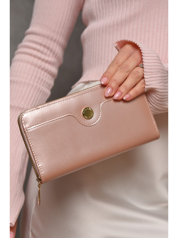 Гаманець жіночий з екошкіри рожевого кольору 158-27 209162C