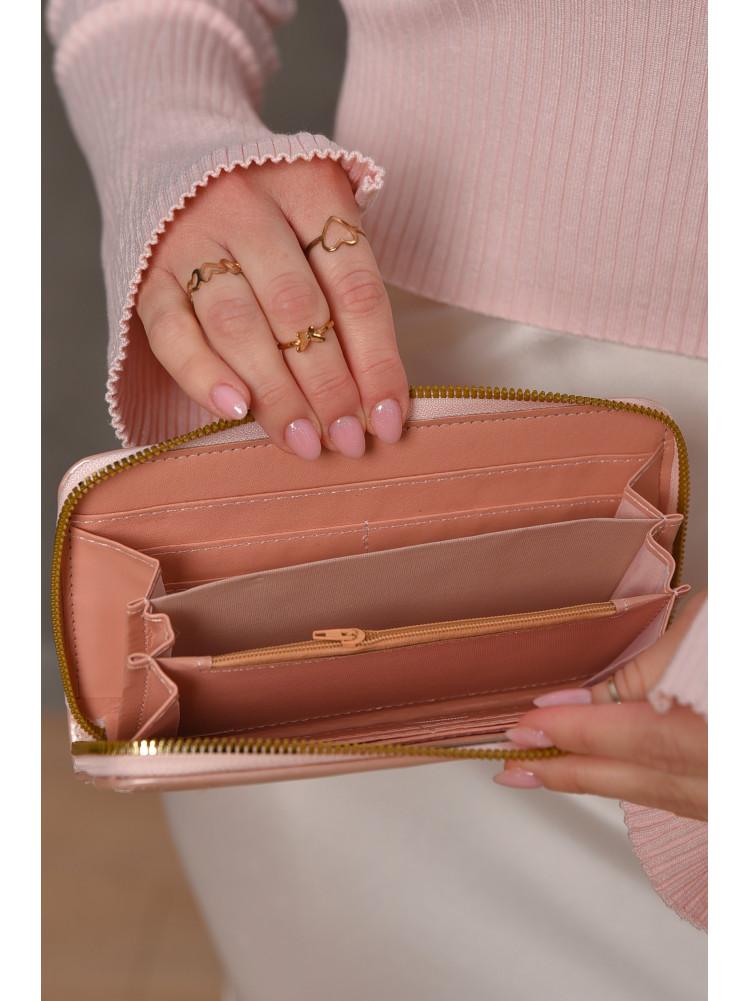 Гаманець жіночий з екошкіри рожевого кольору 158-27 209162C