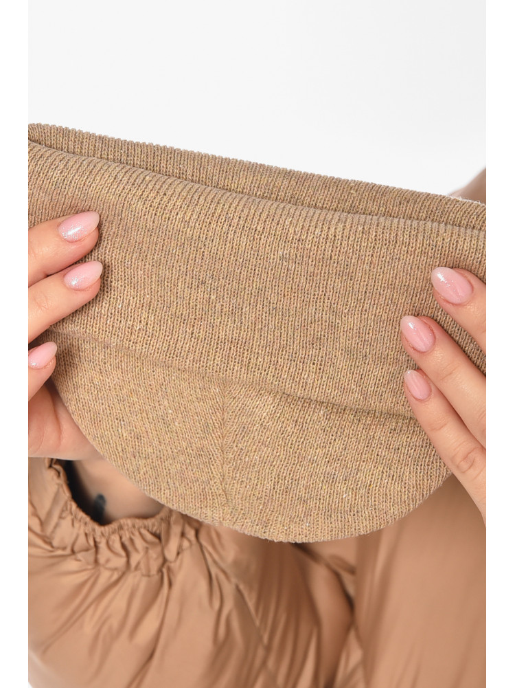 Шапка женская демисезонная бежевого цвета 57070 209163C