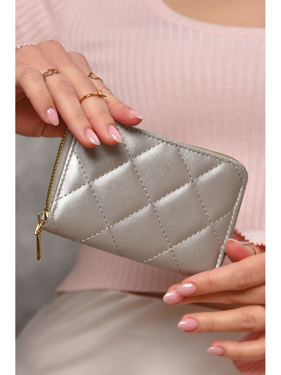 Гаманець жіночий з екошкіри сірого кольору 158-19 209165C