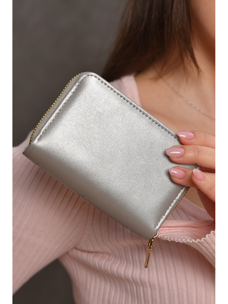 Гаманець жіночий з екошкіри сірого кольору 158-19 209165C