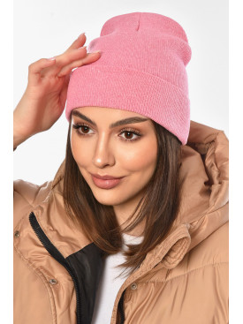 Шапка женская демисезонная розового цвета 57070 209166C