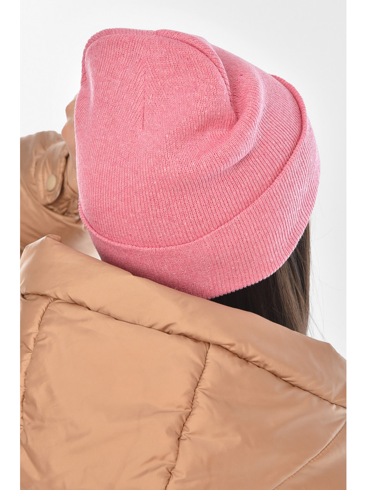 Шапка женская демисезонная розового цвета 57070 209166C