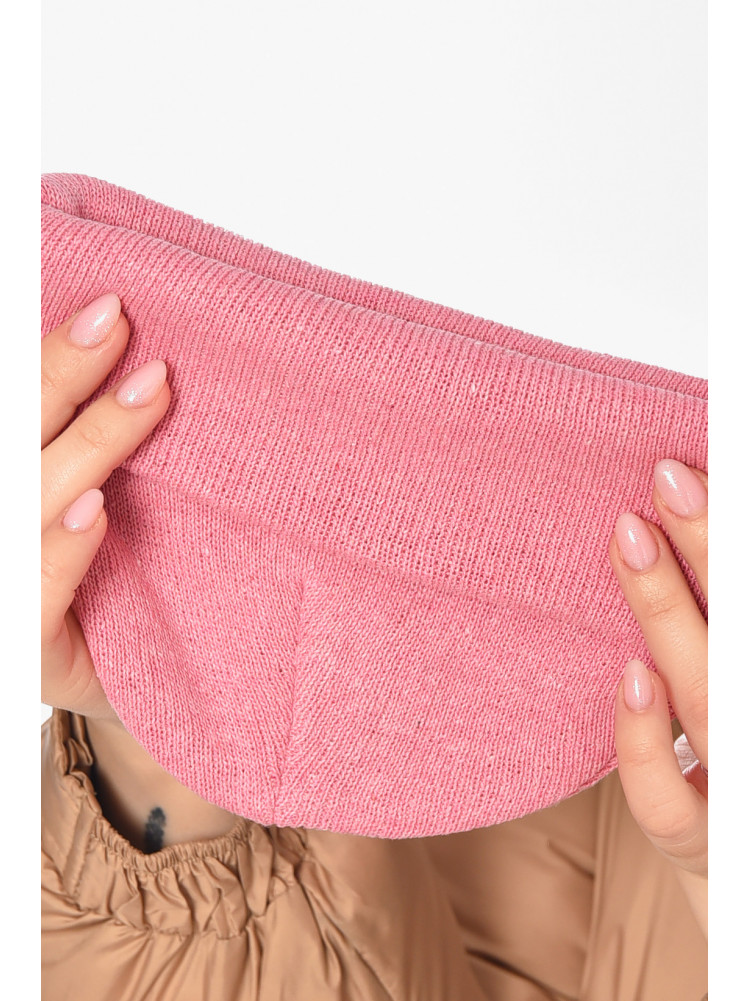 Шапка женская демисезонная розового цвета 57070 209166C