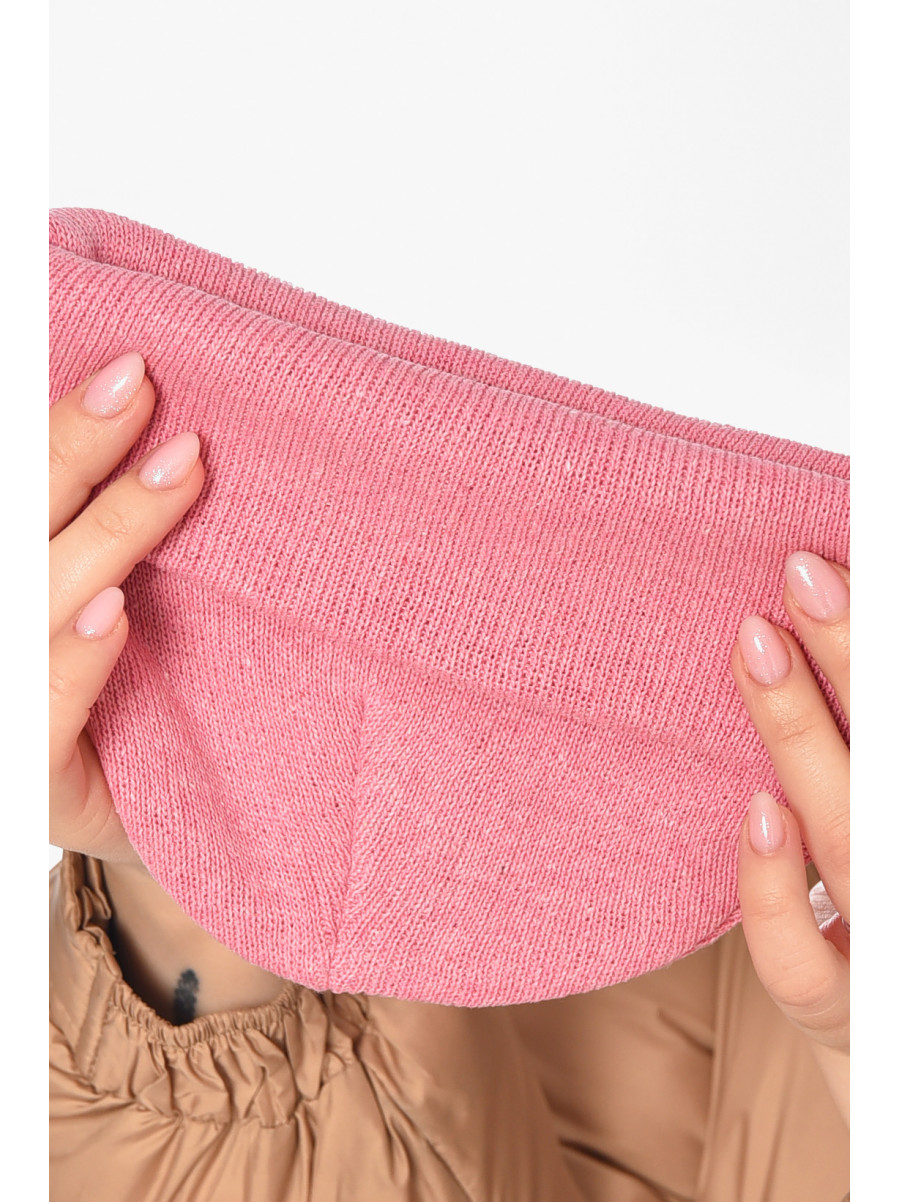 Шапка женская демисезонная розового цвета 57070 209166C