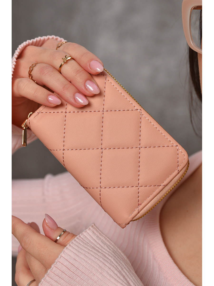 Гаманець жіночий з екошкіри рожевого кольору 158-19 209168C