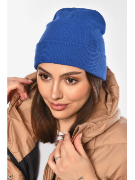 Шапка женская демисезонная синего цвета 57070 209170C