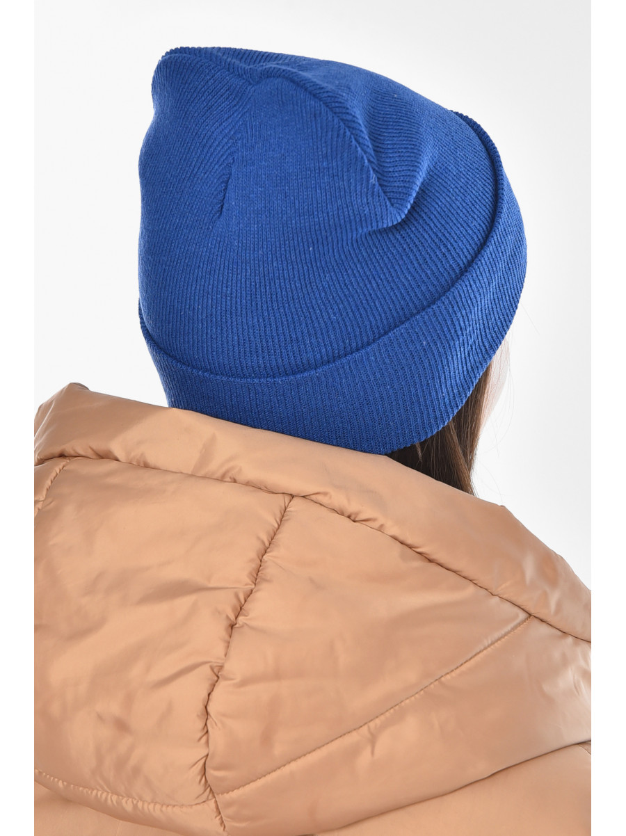 Шапка женская демисезонная синего цвета 57070 209170C