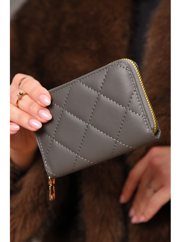 Гаманець жіночий з екошкіри темно-сірого кольору 158-19 209171C
