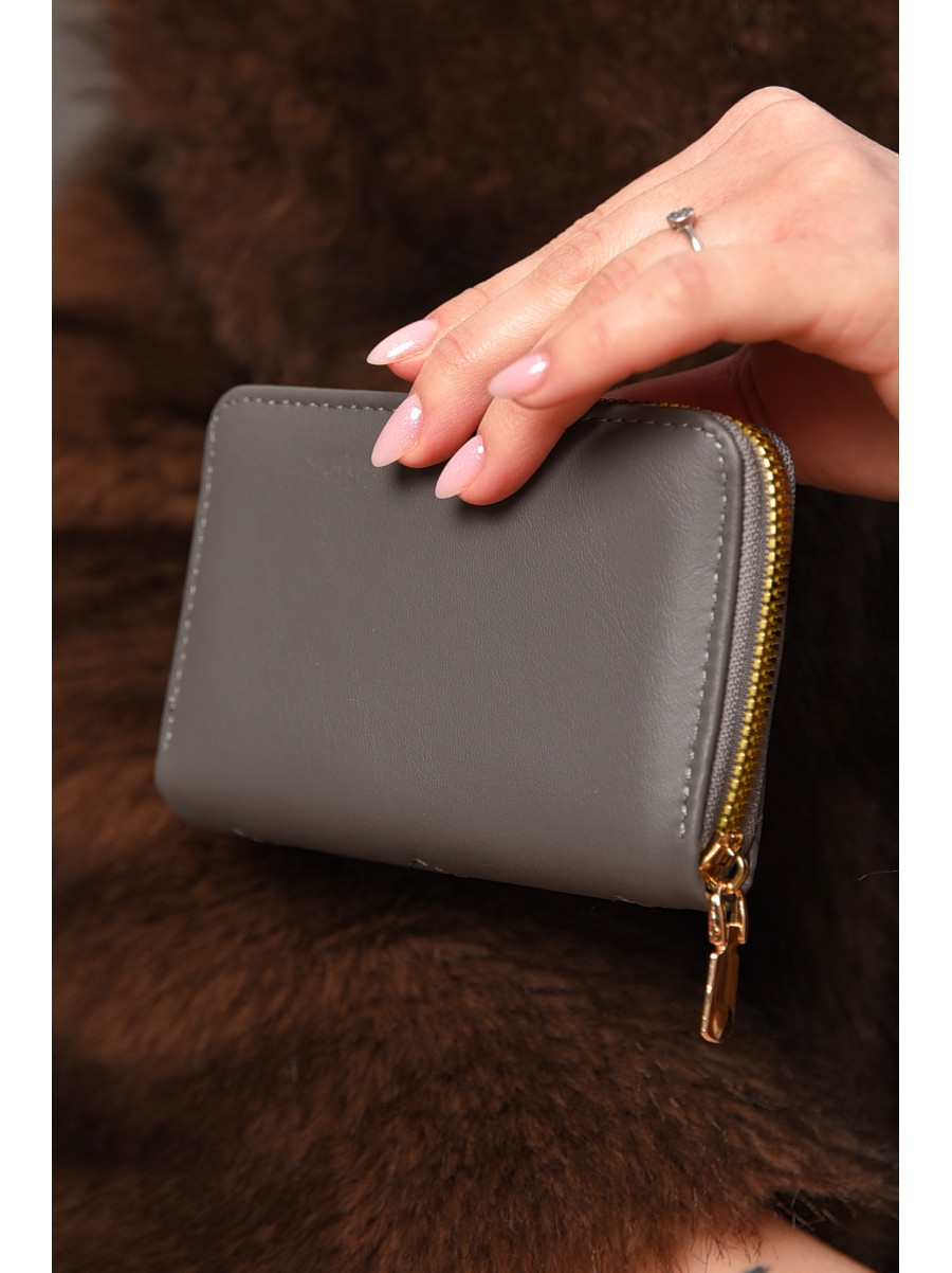 Гаманець жіночий з екошкіри темно-сірого кольору 158-19 209171C