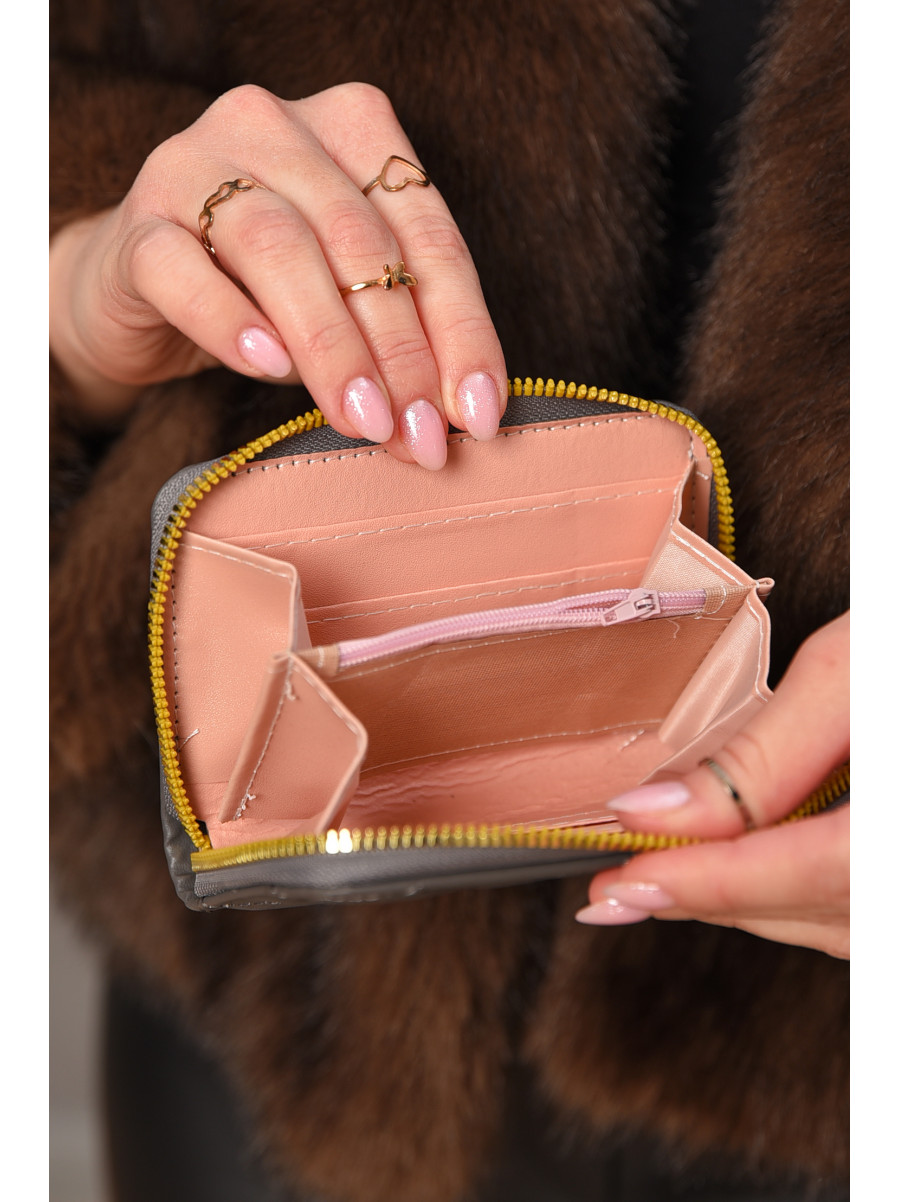 Гаманець жіночий з екошкіри темно-сірого кольору 158-19 209171C