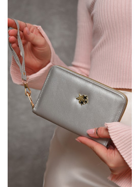 Гаманець жіночий з екошкіри сірого кольору 158-3 209174C