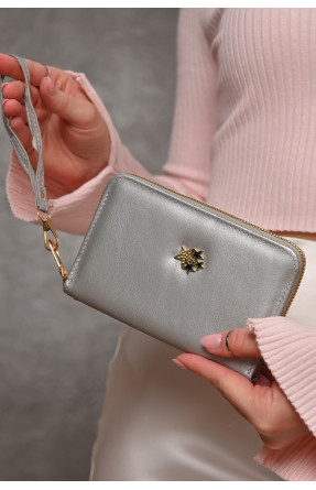 Гаманець жіночий з екошкіри сірого кольору 158-3 209174C