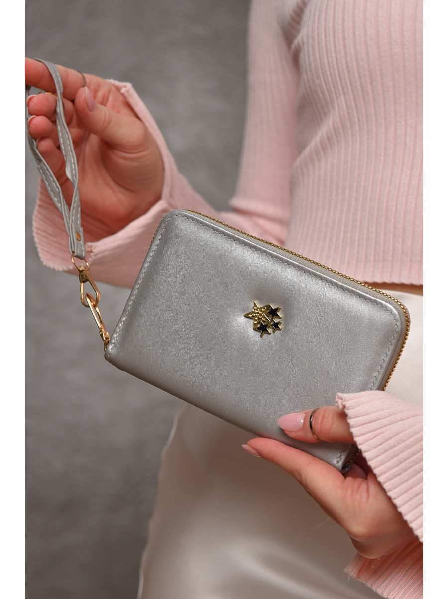 Гаманець жіночий з екошкіри сірого кольору 158-3 209174C