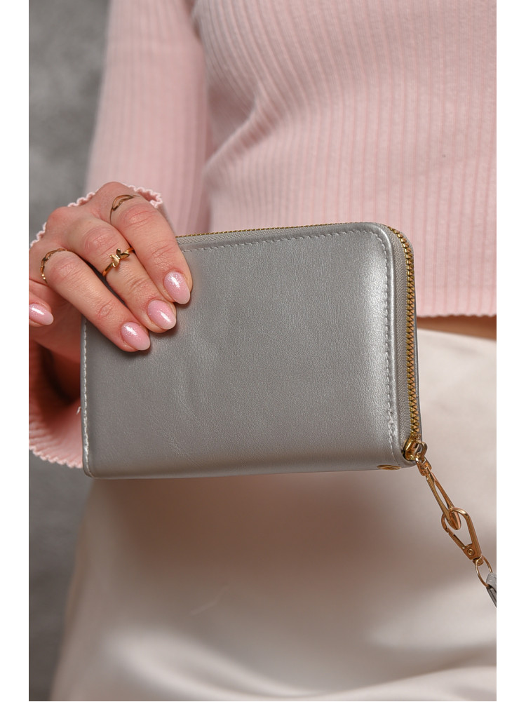 Гаманець жіночий з екошкіри сірого кольору 158-3 209174C