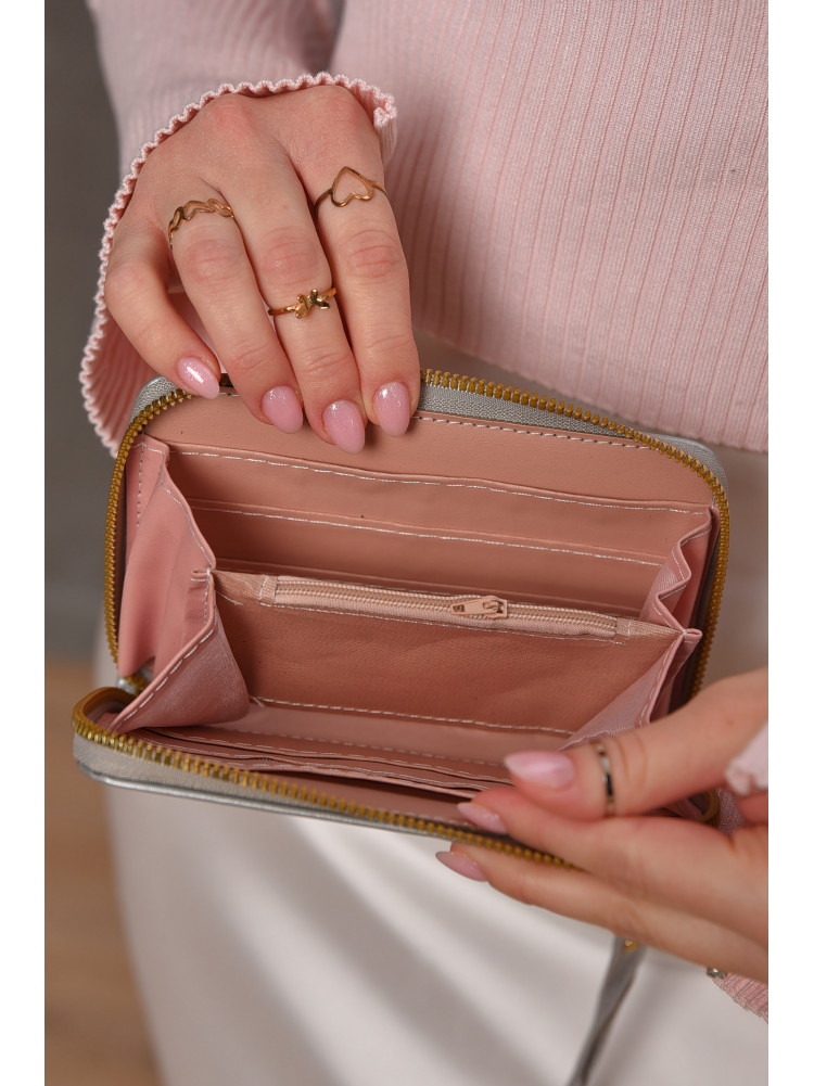 Гаманець жіночий з екошкіри сірого кольору 158-3 209174C