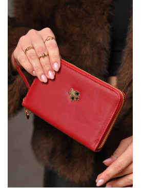 Кошелек женский из экокожи красного цвета 158-3 209176C Кошелек женский из экокожи красного цвета 158-3 209176C