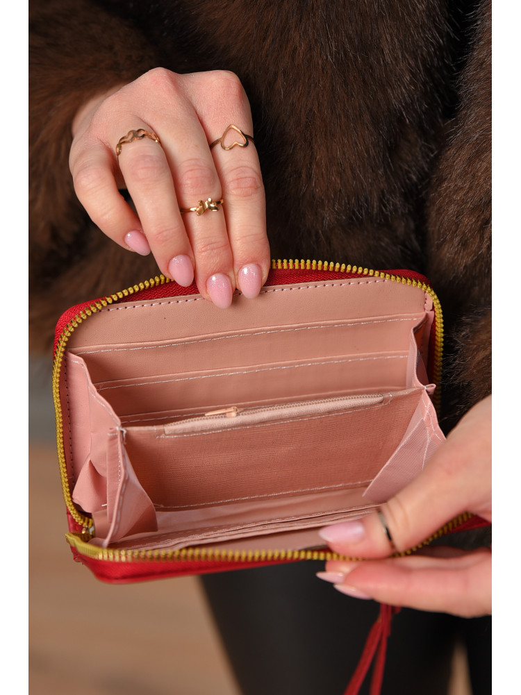 Гаманець жіночий з екошкіри червоного кольору 158-3 209176C