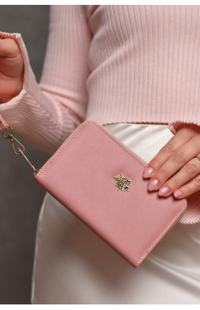 Гаманець жіночий з екошкіри рожевого кольору 158-3 209178C