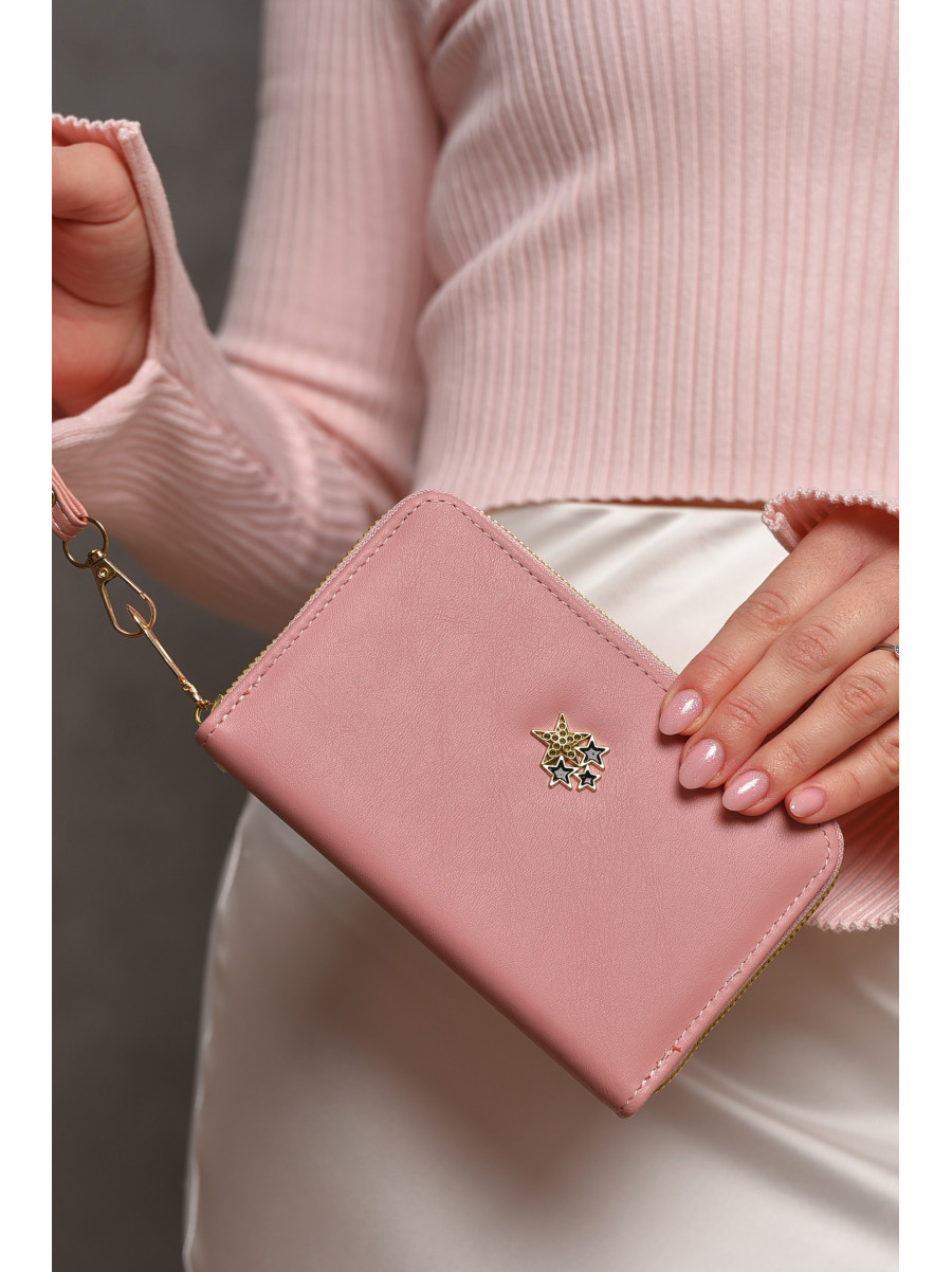 Гаманець жіночий з екошкіри рожевого кольору 158-3 209178C