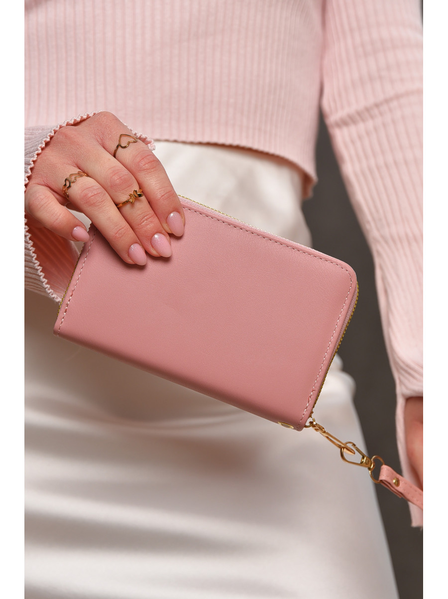 Гаманець жіночий з екошкіри рожевого кольору 158-3 209178C