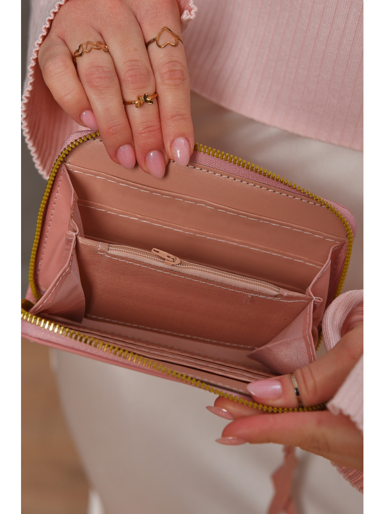 Гаманець жіночий з екошкіри рожевого кольору 158-3 209178C