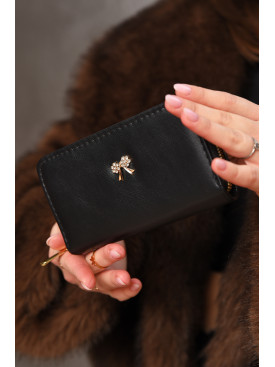 Кошелек женский из экокожи черного цвета 317-9 209179C Кошелек женский из экокожи черного цвета 317-9 209179C