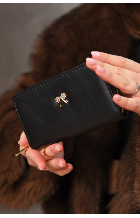 Гаманець жіночий з екошкіри чорного кольору 317-9 209179C