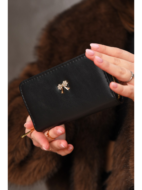 Гаманець жіночий з екошкіри чорного кольору 317-9 209179C