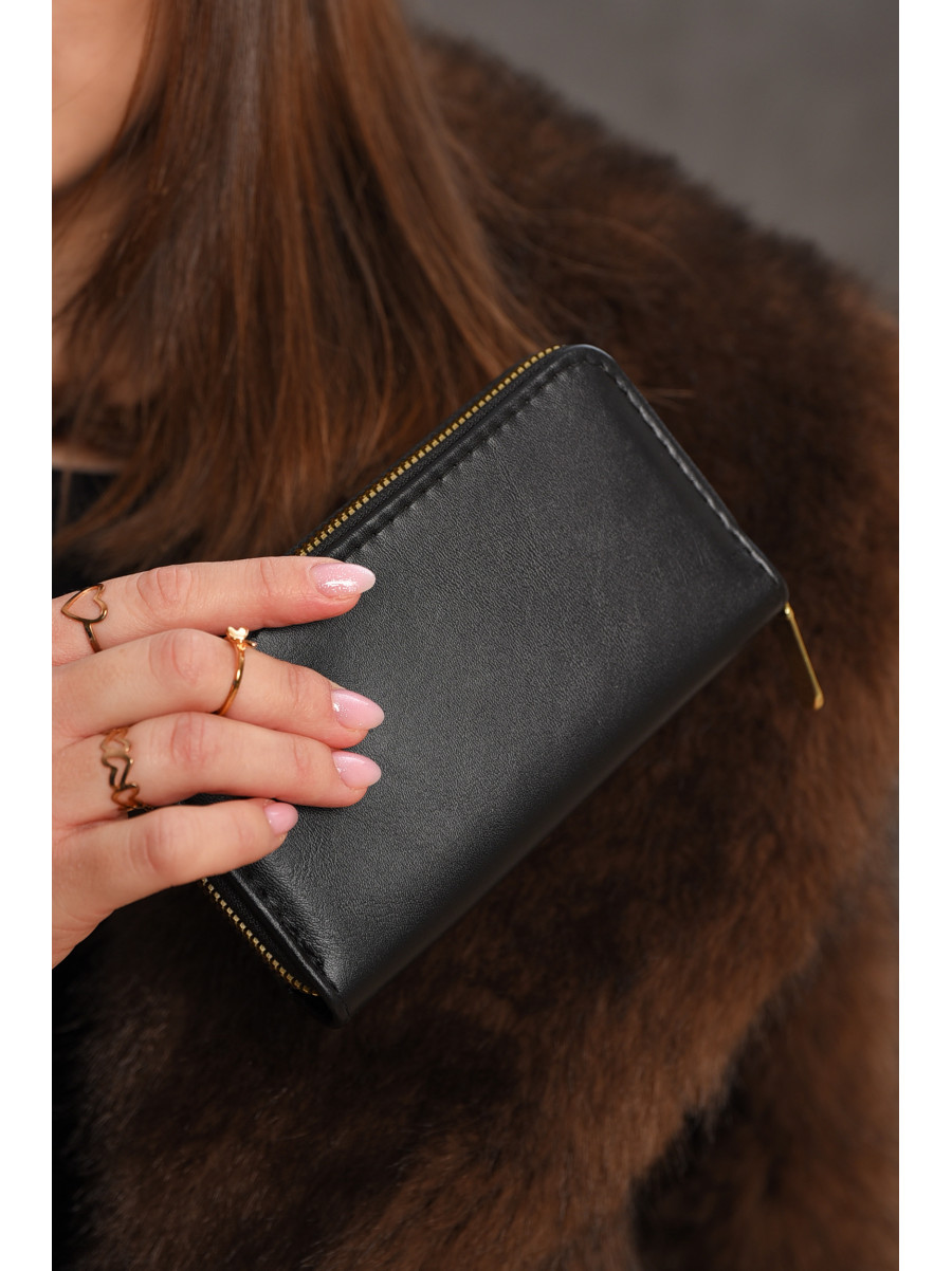Гаманець жіночий з екошкіри чорного кольору 317-9 209179C