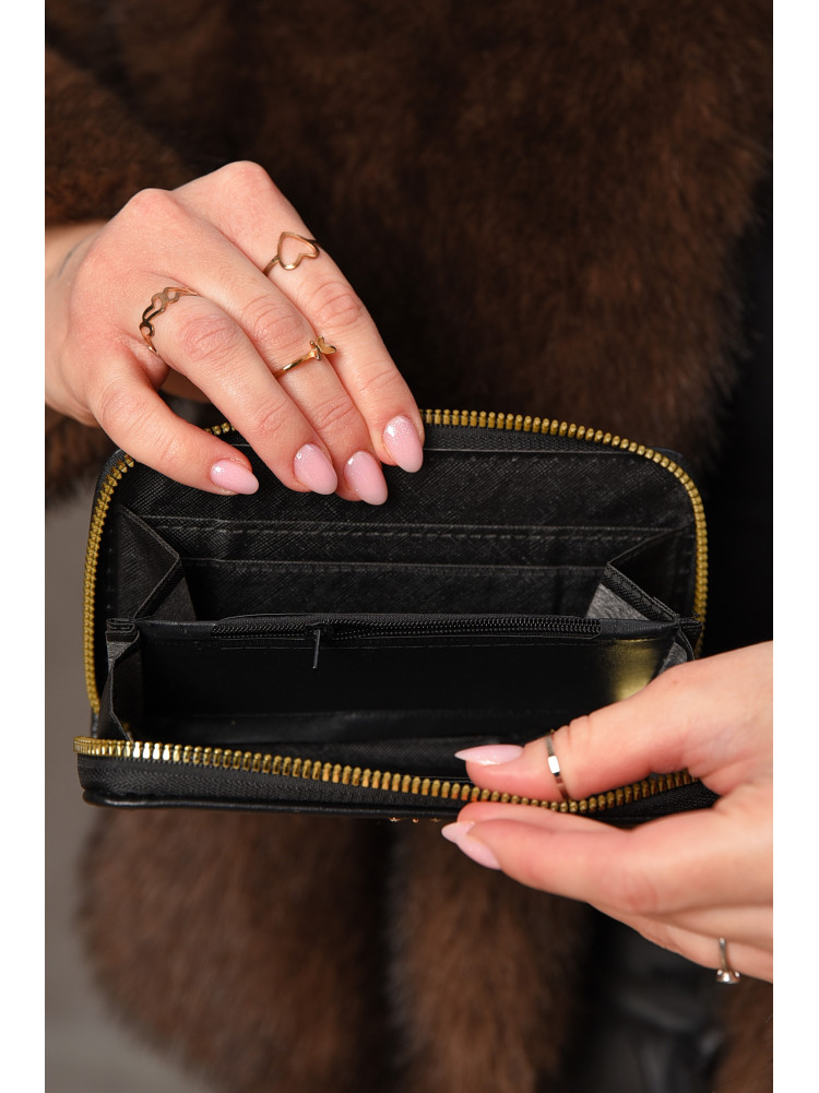 Гаманець жіночий з екошкіри чорного кольору 317-9 209179C