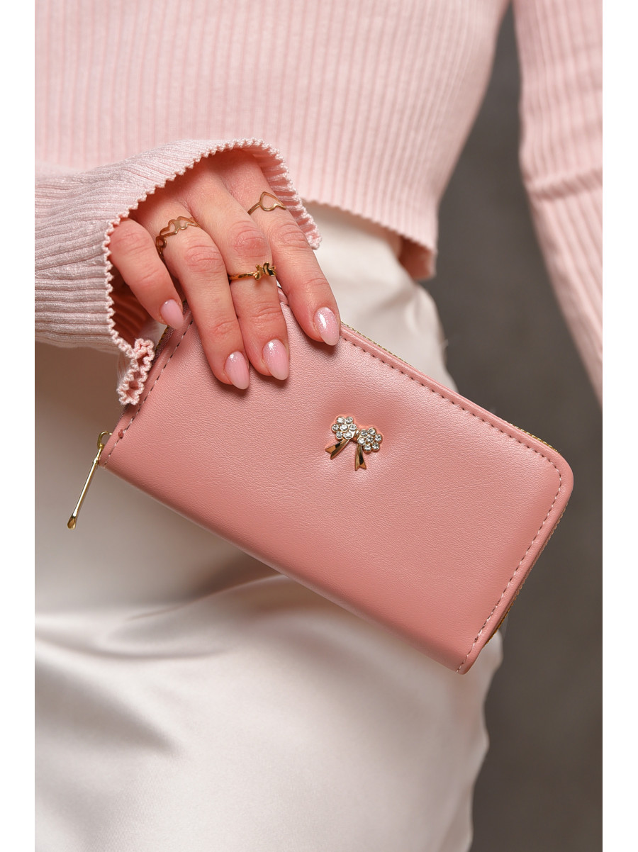 Гаманець жіночий з екошкіри рожевого кольору 317-9 209184C