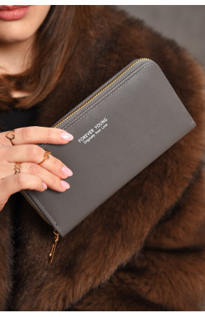 Кошелек женский из экокожи тёмно-серого цвета 317-32 209187C
