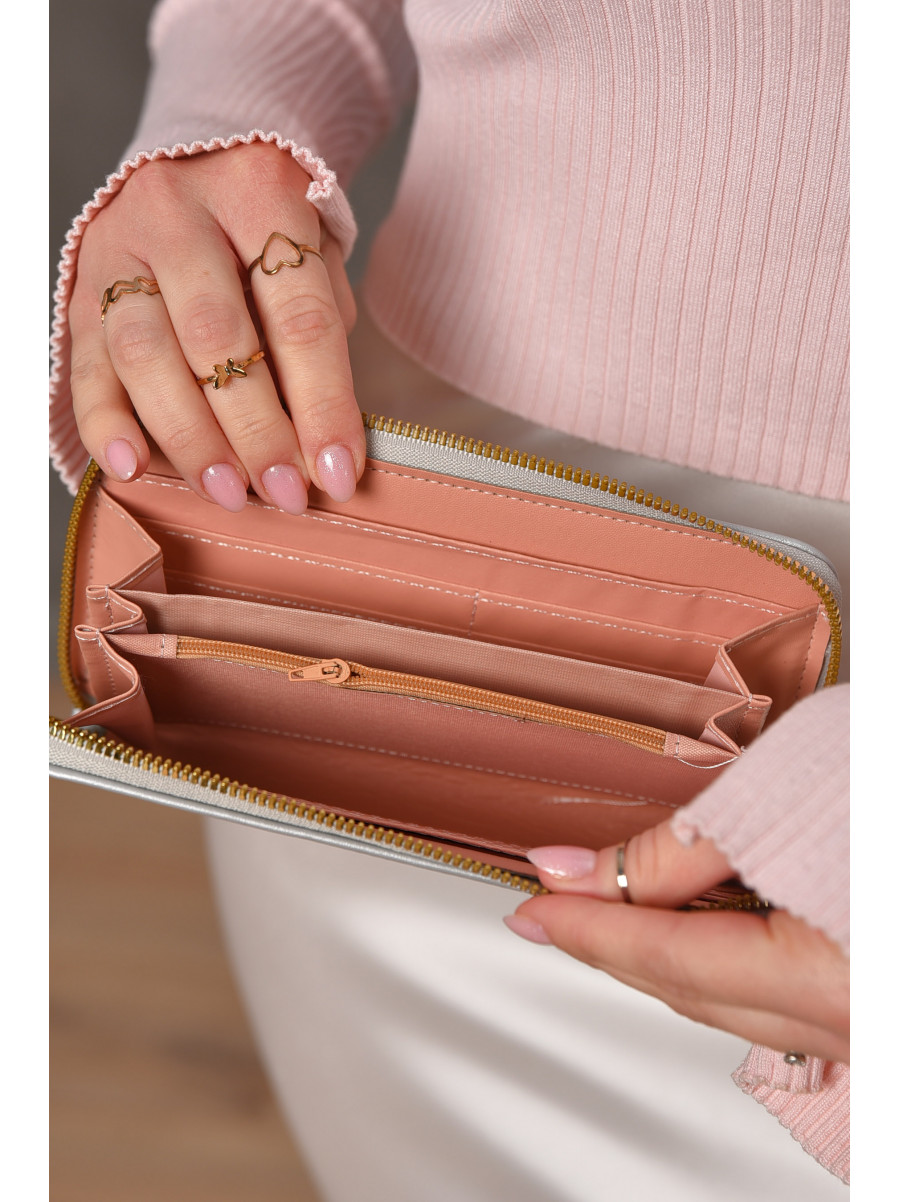 Гаманець жіночий з екошкіри сірого кольору 317-32 209189C