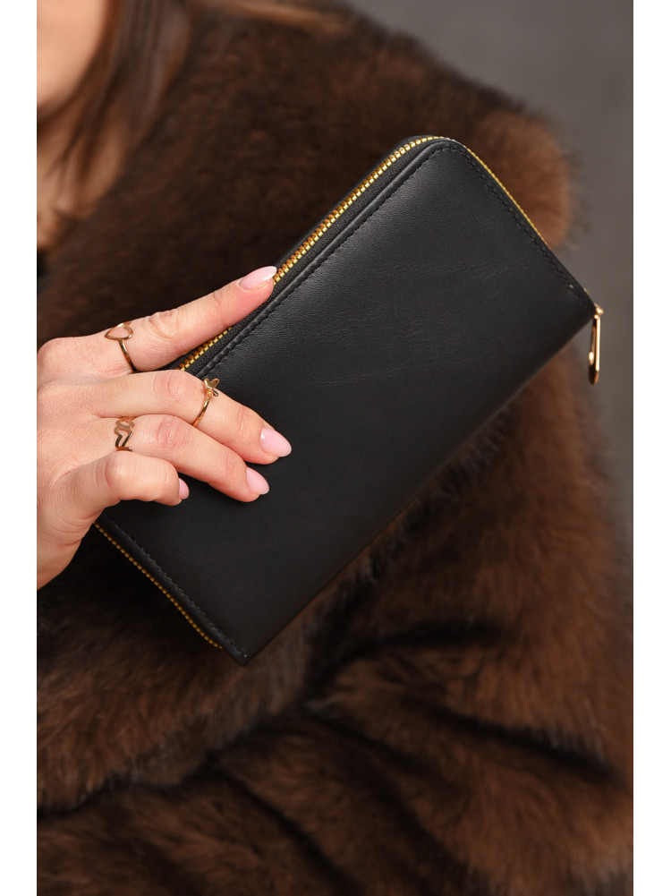 Гаманець жіночий з екошкіри чорного кольору 317-32 209190C