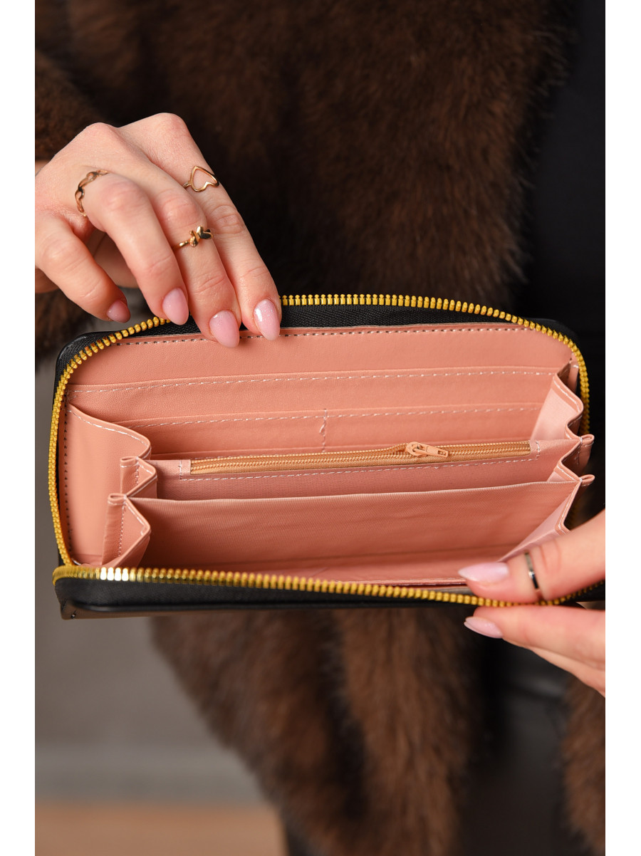 Гаманець жіночий з екошкіри чорного кольору 317-32 209190C