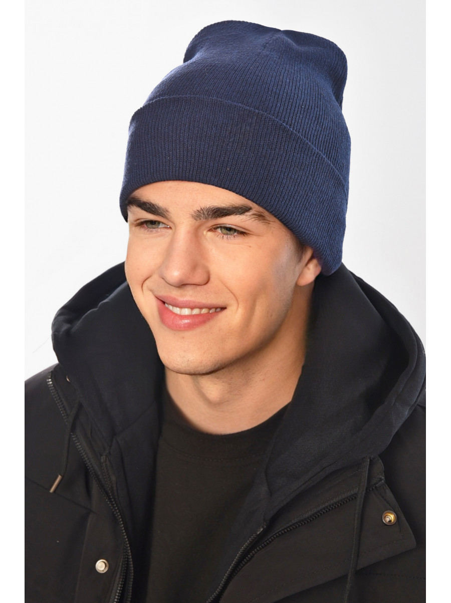 Шапка чоловіча темно-синього кольору 57069 209191C