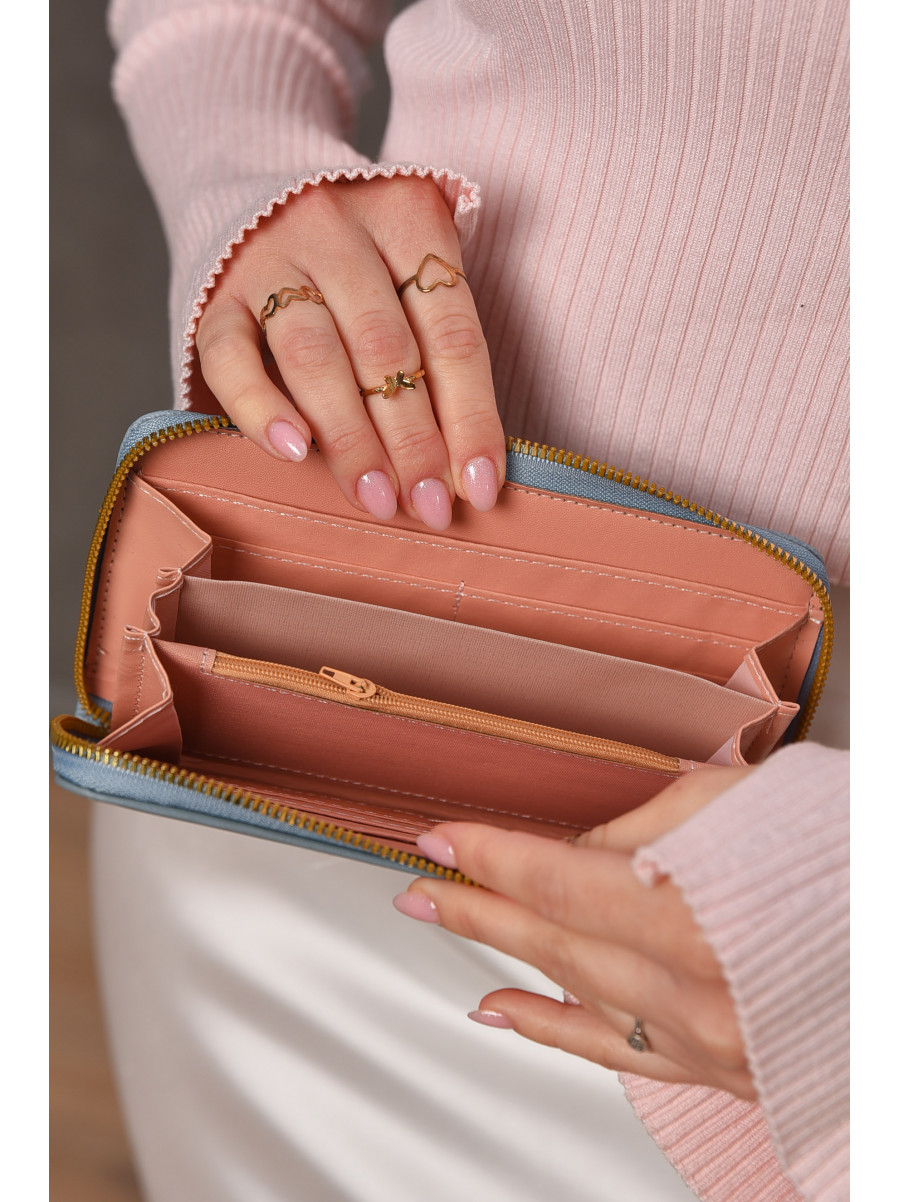 Гаманець жіночий з екошкіри блакитного кольору 158-25 209193C