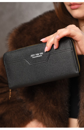 Кошелек женский из экокожи черного цвета 158-25 209194C