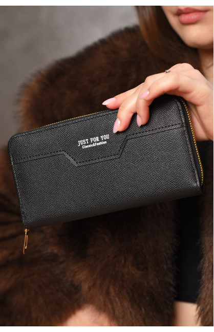 Кошелек женский из экокожи черного цвета 158-25 209194C