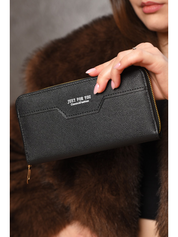 Гаманець жіночий з екошкіри чорного кольору 158-25 209194C