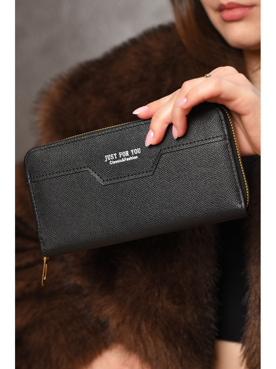 Гаманець жіночий з екошкіри чорного кольору 158-25 209194C