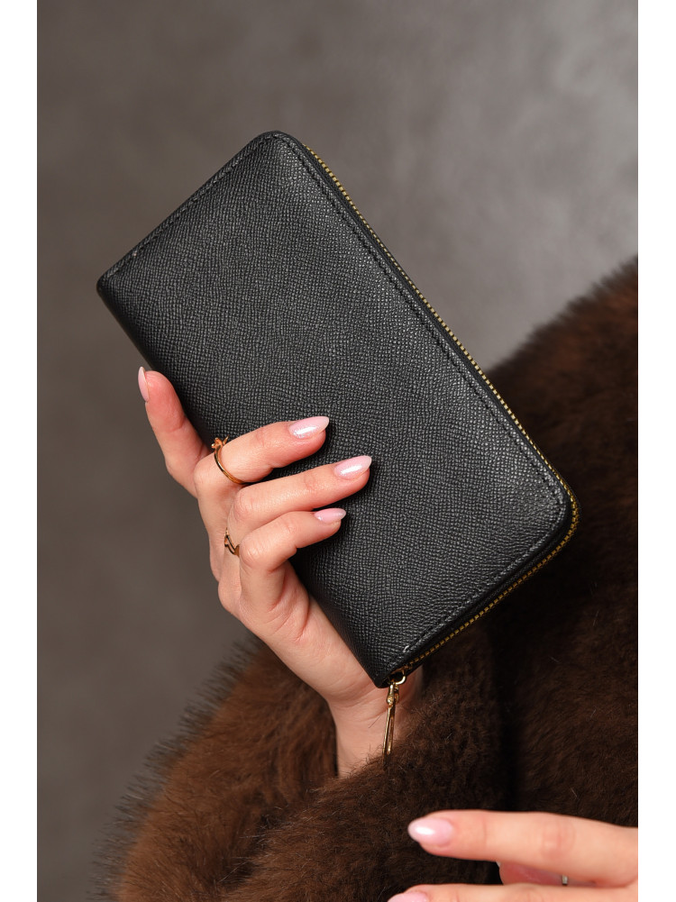 Гаманець жіночий з екошкіри чорного кольору 158-25 209194C